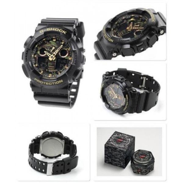 Đồng hồ nam dây nhựa G-SHOCK Casio chính hãng Anh Khuê GA-100CF-1A9DR