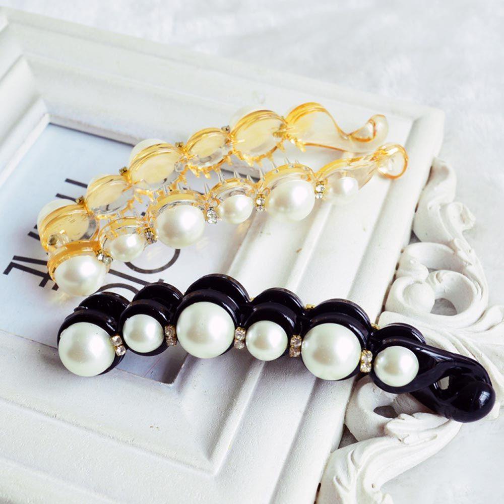 Kẹp Càng Cua Đính Đá Zircon Thanh Lịch Cho Nữ|Giá Đỡ Đuôi Ngựa Bằng Nhựa Tiện Dụng