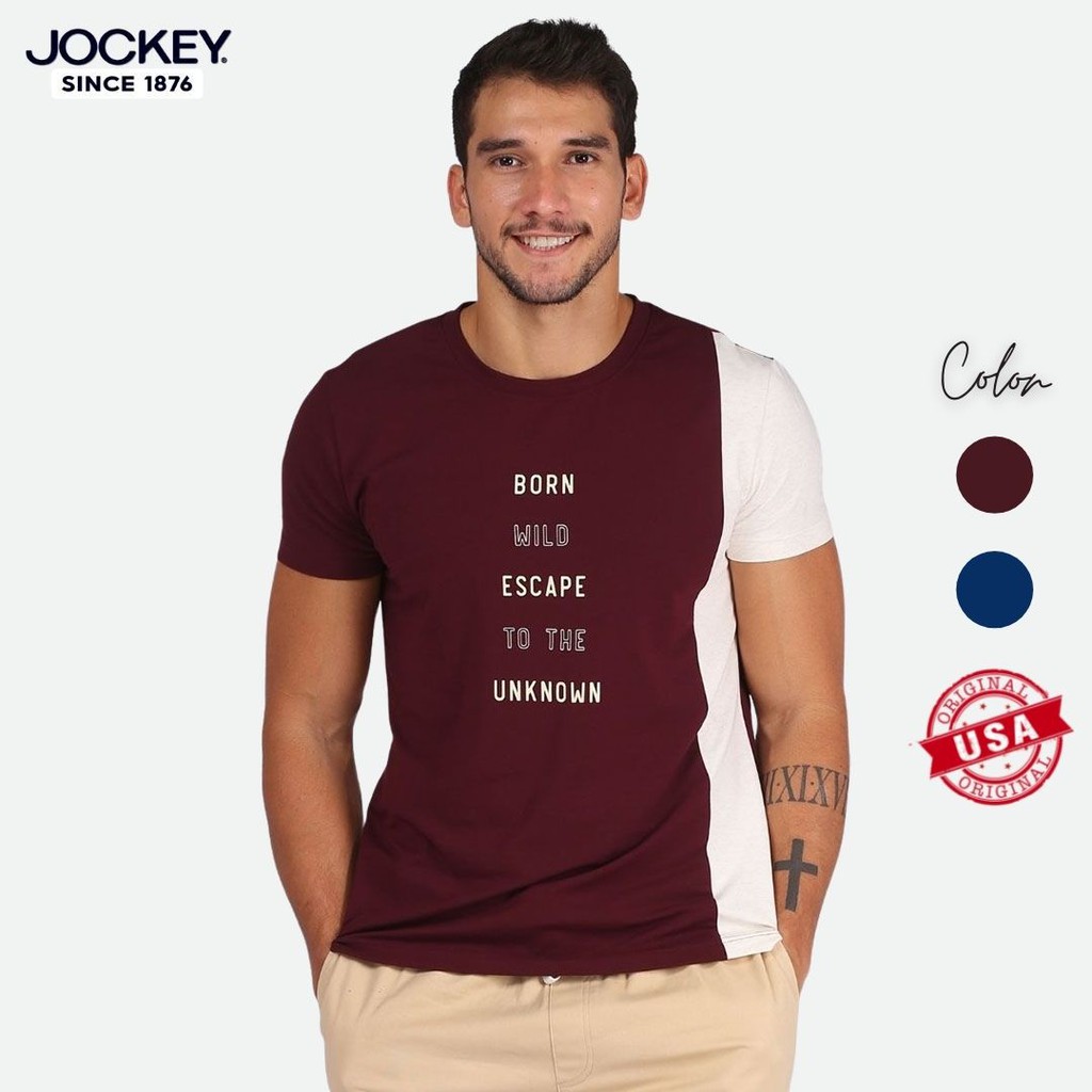 Áo Phông Nam Jockey Cotton Pima Ngắn Tay In Chữ Mềm Mại Cao Cấp - JUMT0318