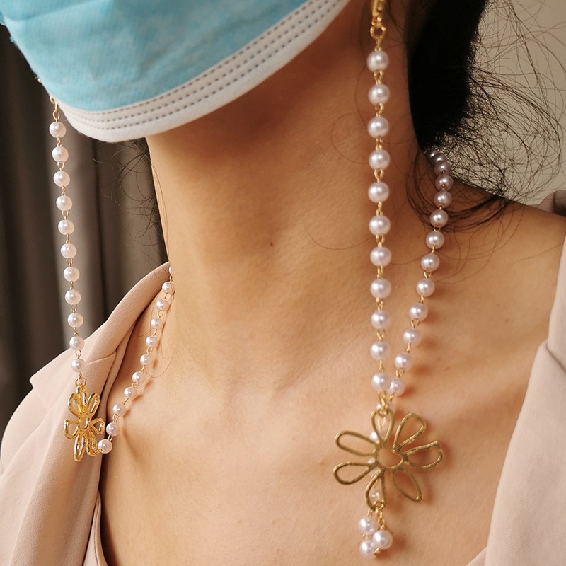 Dây Đeo Mắt Kính Đính Hạt Giả Ngọc Trai Phong Cách Vintage Năm 2023