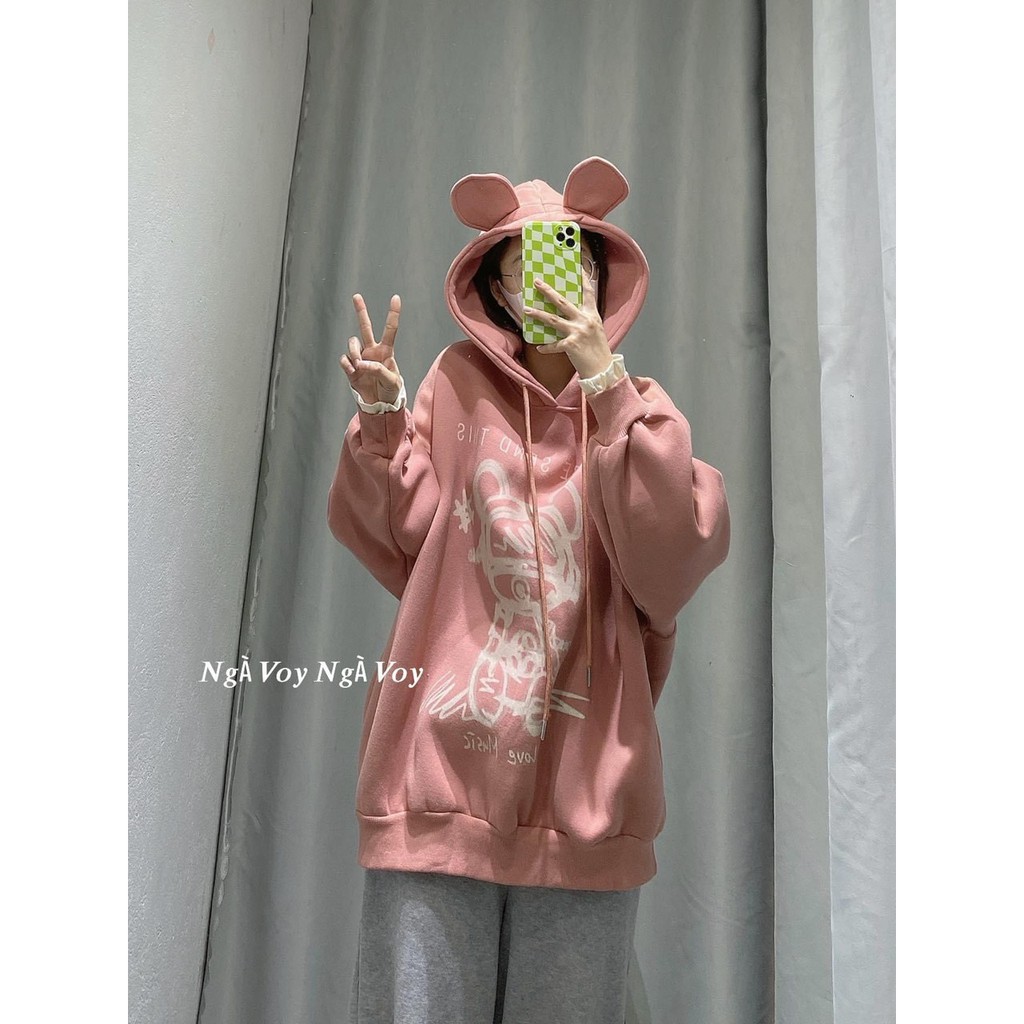 Áo hoodie unisex form rộng Gấu Please send this_Áo nỉ mũ nam nữ basic,hottrend | BigBuy360 - bigbuy360.vn