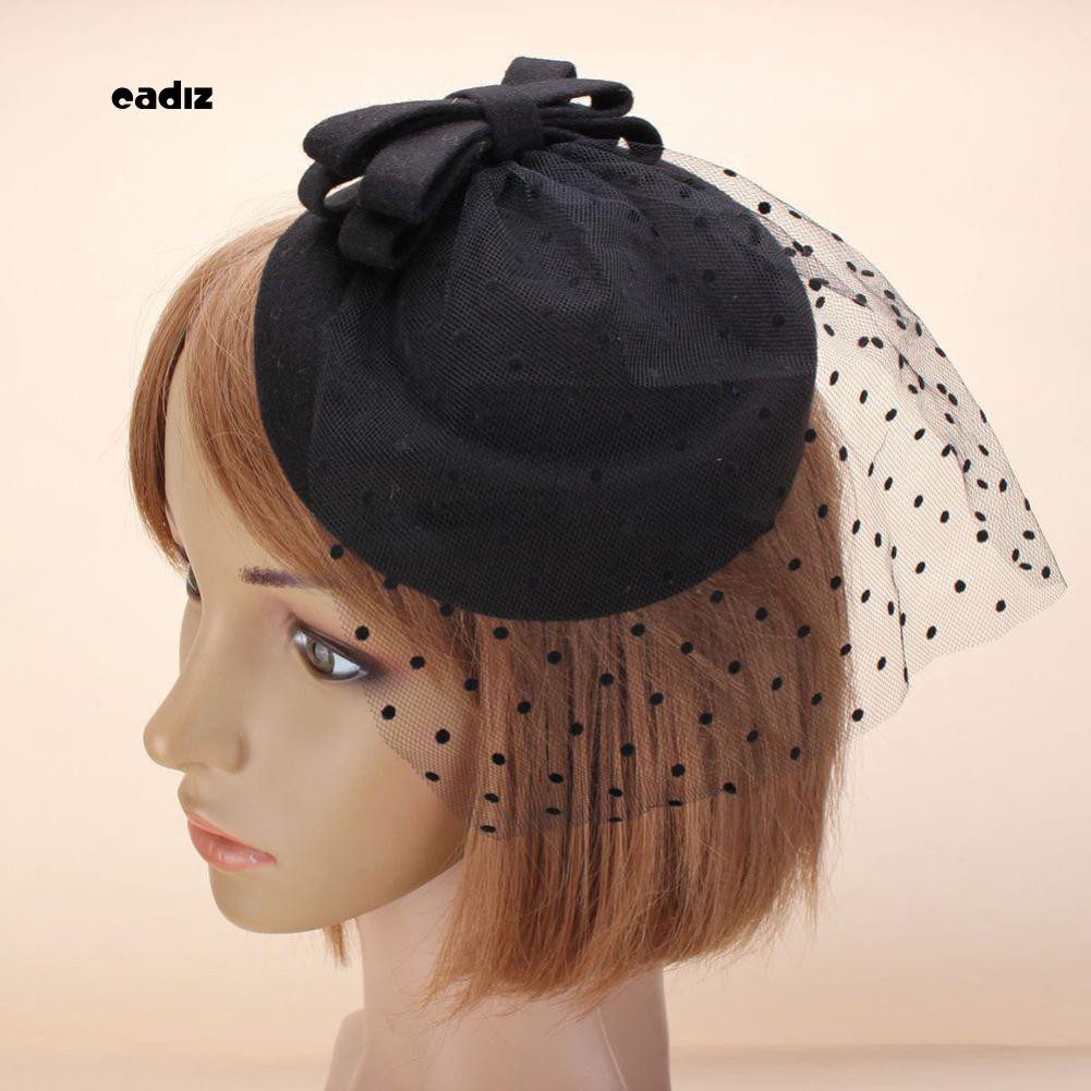 Kẹp tóc hình nón phối ren đính nơ phong cách thanh lịch dành cho nữ