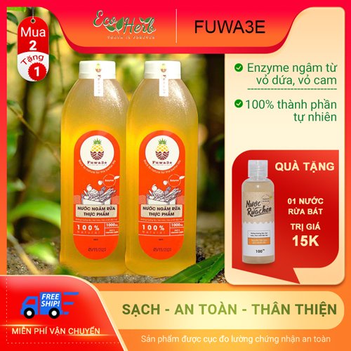 [MUA 2 TẶNG 1]-Nước ngâm rửa thực phẩm an toàn FUWA3E 100% từ dứa