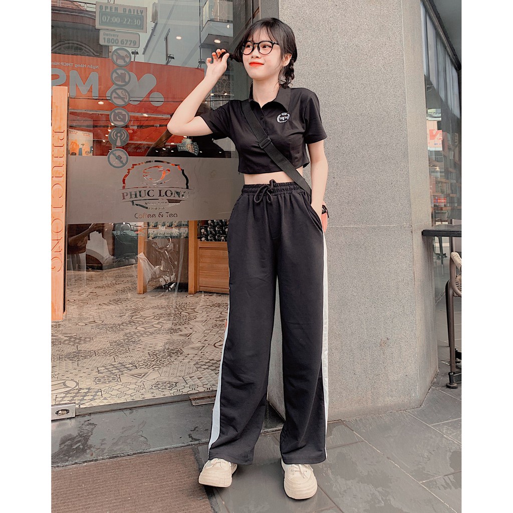 Quần Baggy 1 Sọc Ống Rộng Dáng Suông Unisex