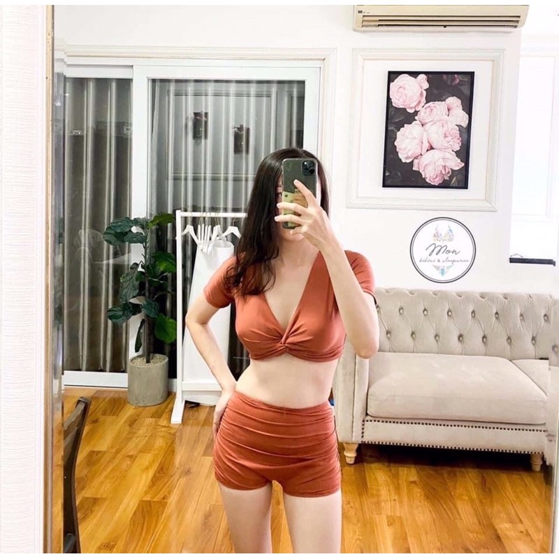BiKiNi quần nhún   áo cọc tay [ Hình Thât]