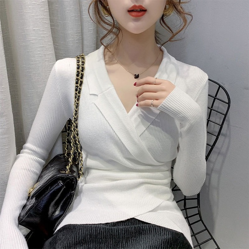 Áo sweater nữ tay dài cổ tròn mềm mại thiết kế co giãn xinh xắn cho phái nữ