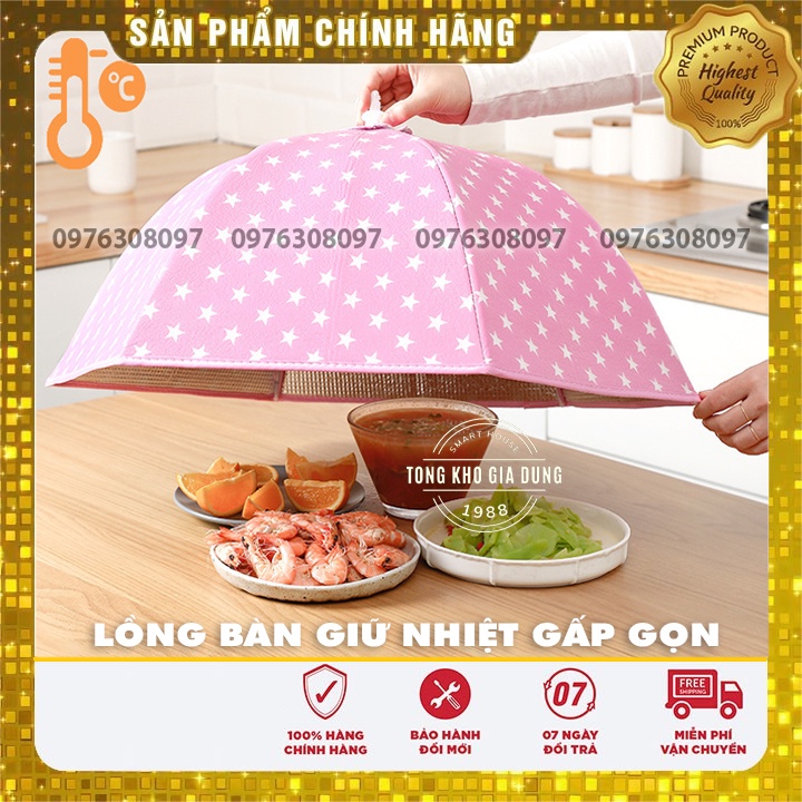 ❤️RẺ VÔ ĐỊCH❤️ Lồng Bàn Giữ Nhiệt Gấp Gọn Đậy Thức Ăn Che Bụi Bẩn Côn Trùng Vi Khuẩn Có Khung Sắt 6 Cạnh