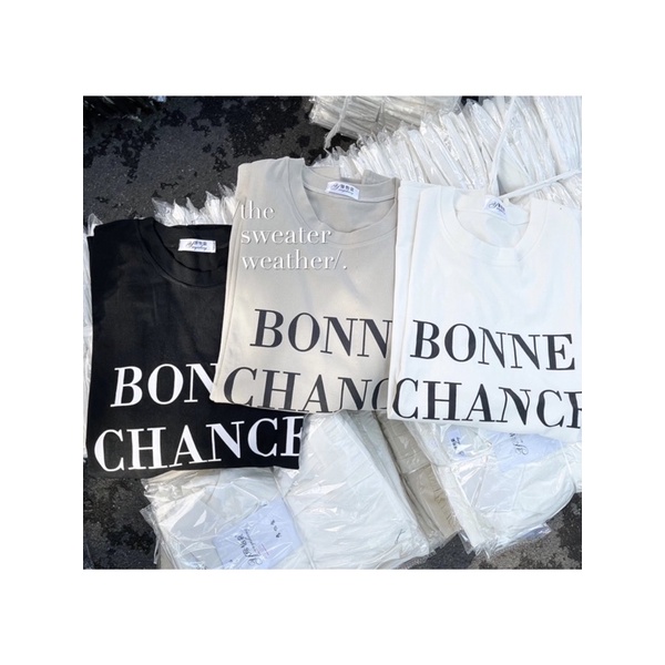 Áo phông in chữ Bonne Chance ( Ảnh thật ) | BigBuy360 - bigbuy360.vn