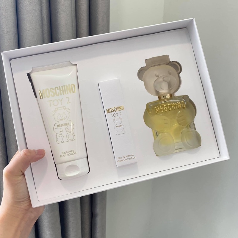 Set Nước Hoa Nữ Moschino Toy 2 EDP (100ml + Body Lotion 200ml + Mini 10ml)