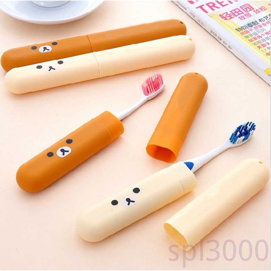 Set 2 hộp nhựa đựng bàn chải đánh răng hình gấu