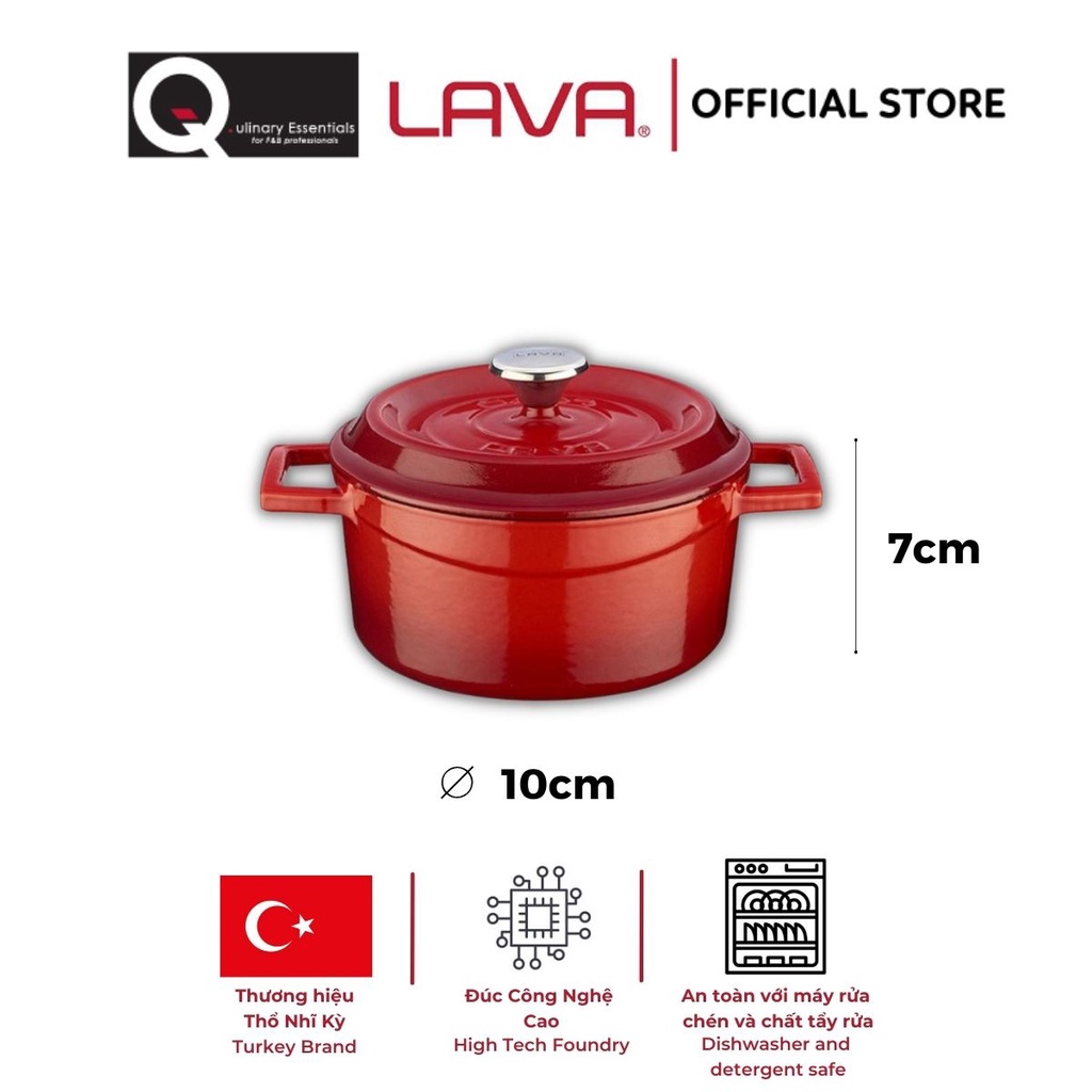 Nồi Gang Lava Trendy Mini Casserole Đường Kính 10cm, 0.35L