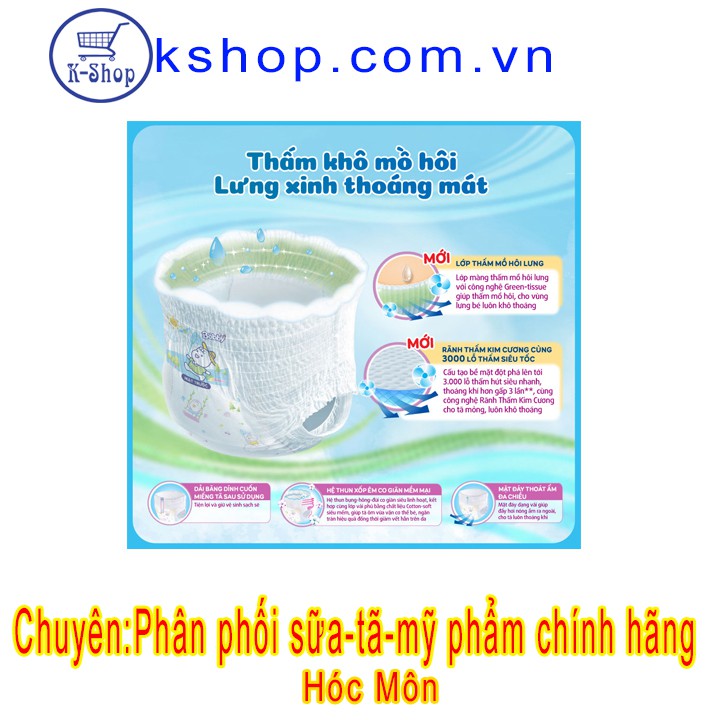 Tã quần Bobby size L68 miếng (9-13kg)- ĐỆM LƯNG THẤM MỒ HÔI