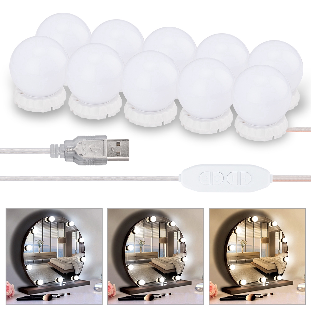 Bộ 10 Bóng Đèn LED Gắn Gương Trang Điểm Tiện Dụng