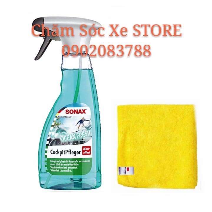 Chai Bảo Dưỡng Táp Lô Sonax Cockpit Spray Matt Effect Ocean-Fresh- Vệ sinh taplo xe ô tô+ Tặng Khăn 3M.249