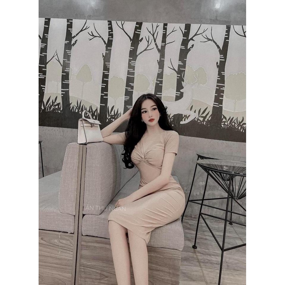 [MẪU MỚI] Đầm Body Xoắn Ngực Tay Ngắn Thun Borip Thích Hợp Mặc Đi Tiệc Đi Làm Đi Chơi Phù Hợp Với Mọi Phong Cách | BigBuy360 - bigbuy360.vn