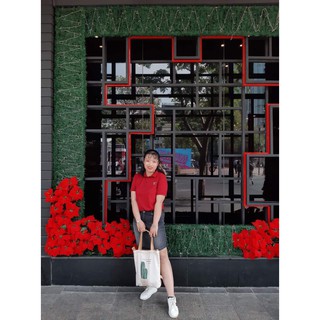 Áo thun có cổ Đỏ đô Nam Nữ Bigsize