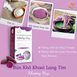 Bún khô khoai lang tím - bún sạch bún ngon hộp 300g