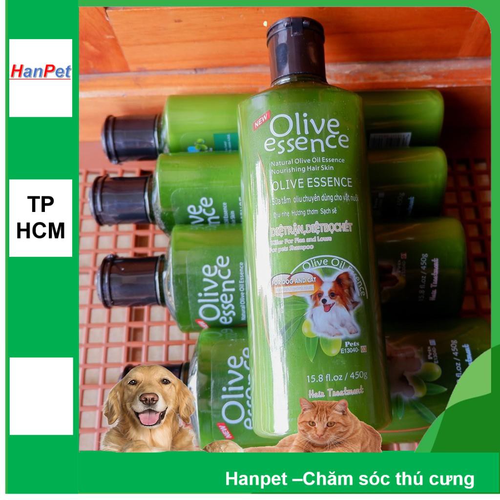 OLIVE 450ml Sữa tắm chó mèo tinh dầu ô liu (4 loại) dành cho mọi loại chó mèo