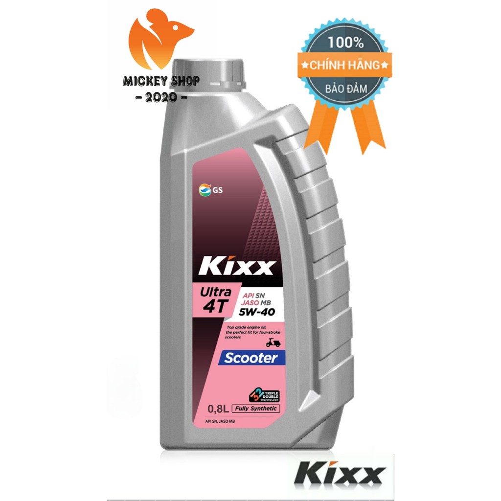 [NEW] Nhớt xe ga Kixx Ultra 4T API SN-JASO MB 5W-40 800mL Tổng hợp toàn phần- CHÍNH HÃNG