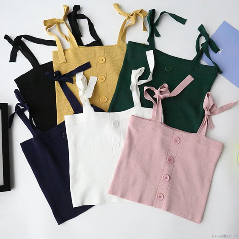 [Baywellfashion]Shoulder Lace Retro Button Bottom Camisole | BigBuy360 - bigbuy360.vn