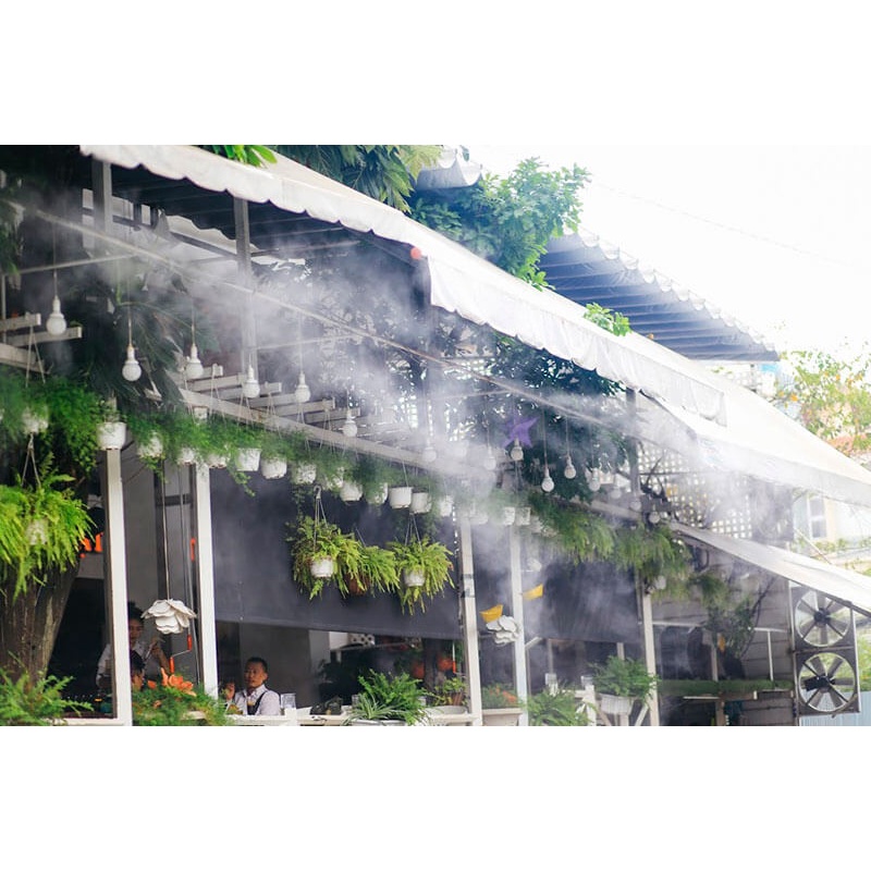 Bộ bơm phun sương làm mát quán cà phê làm mát sân vườn chống bụi Bơm Hawin HP 2500 chính hãng + trọn bộ 20 béc phun