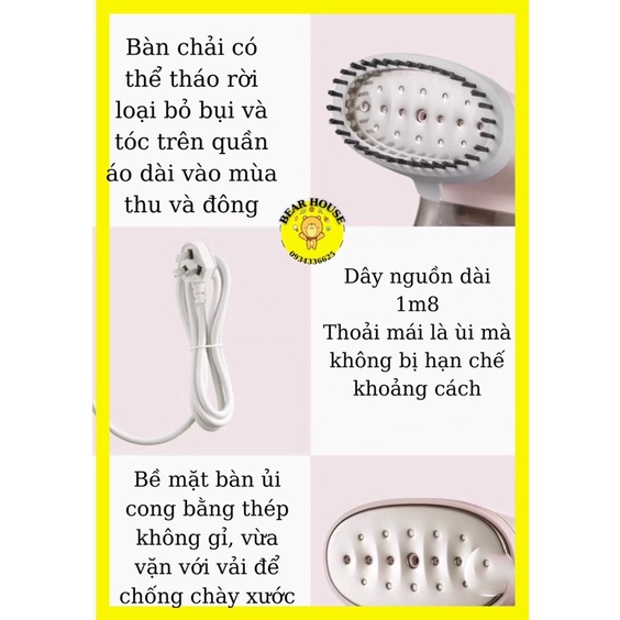 Bàn là hơi nước, bàn ủi hơi nước cầm tay Bear GTJ-A13C1