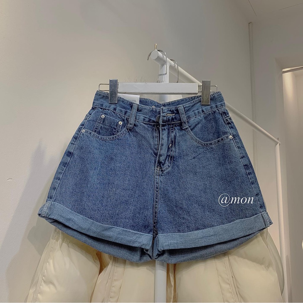2101370 Quần short bò - quần short jeans nữ 2 màu xanh đậm, xanh nhạt có size