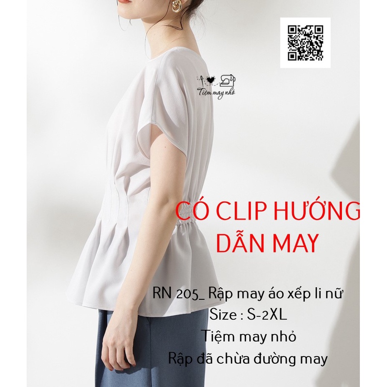 RN205_rập giấy may áo xếp li nữ