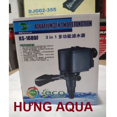 Bơm nước bể cá RS 1680F 25W - bơm bể cá cảnh - máy bơm nước cho hồ cá cảnh 3 trong 1, đẩy cao 1.3m