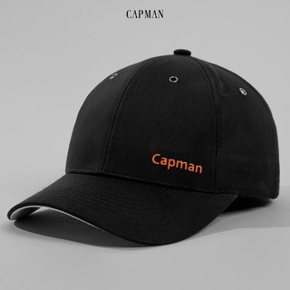Mũ lưỡi trai thể thao CAPMAN chính hãng màu đen chữ cam CM37