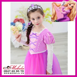 🎀 Váy công chúa Tóc mây Rapunzel cho bé