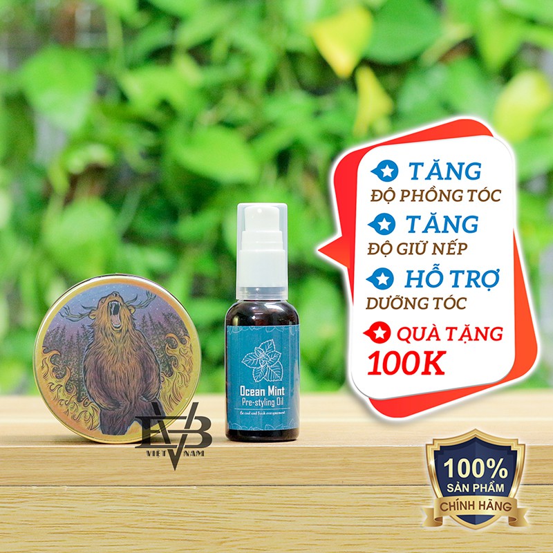 [CHÍNH HÃNG] Sáp vuốt tóc Oasis Clay Grizzly Limited 113g Templeton Tonics + Tặng Pre Styling Oil Ocean Mint 30ml V2