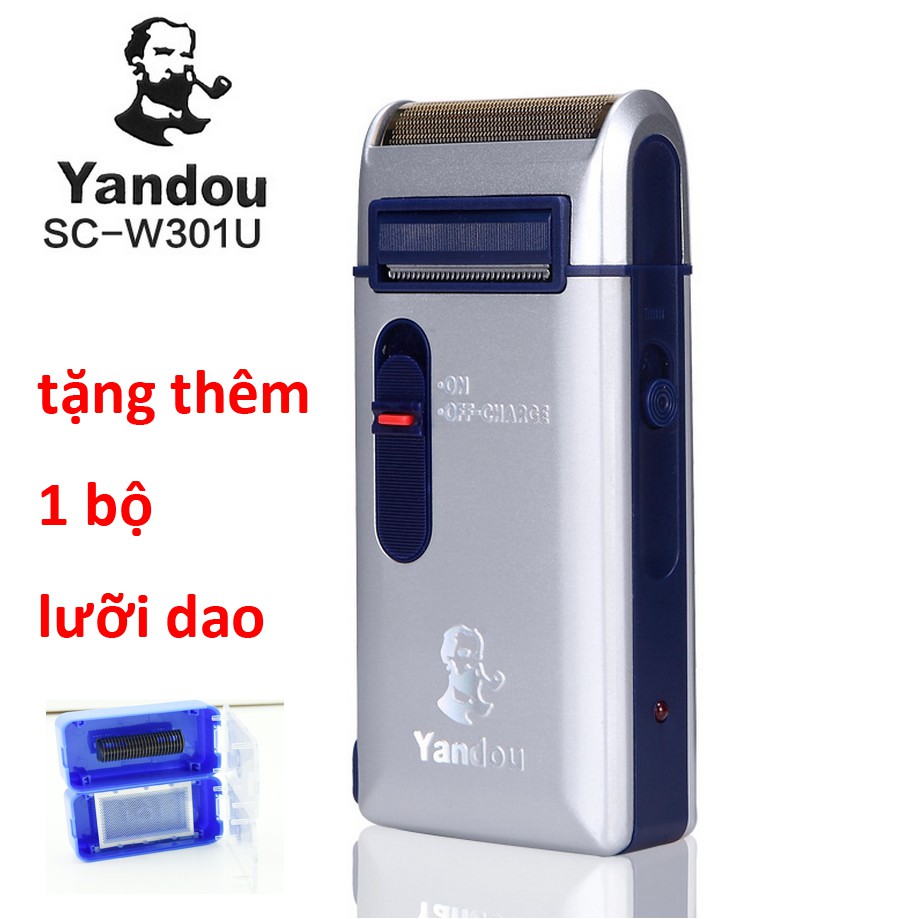 [Tặng Thêm 1 Bộ Lưỡi + Dao] Máy Cạo Râu Sạc Điện YANDOU SC-W301U Nhỏ Gọn BH 12 Tháng