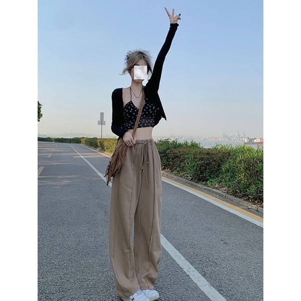 Quần dài NZN lưng cao ống rộng thời trang mùa thu cho nữ