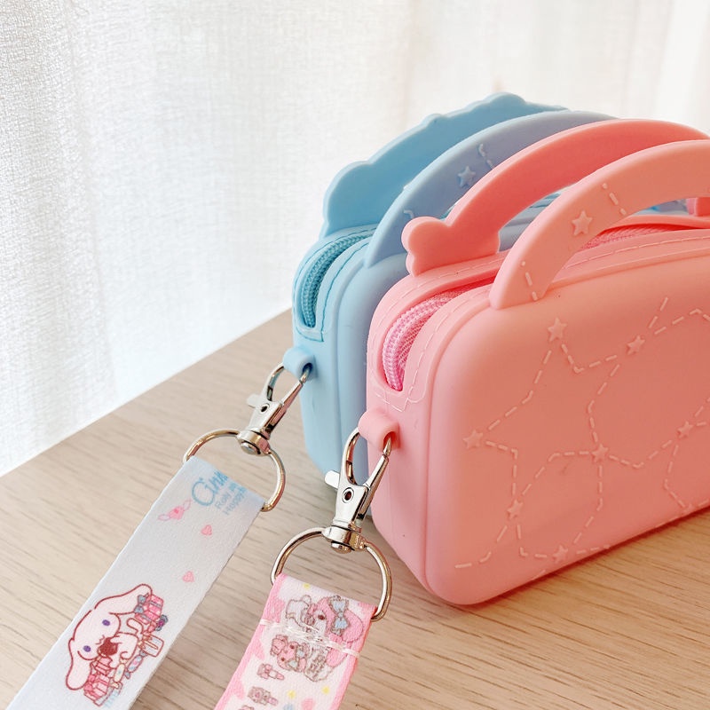 Túi xách silicone mini đeo chéo vai in hình Melody dễ thương cho trẻ em