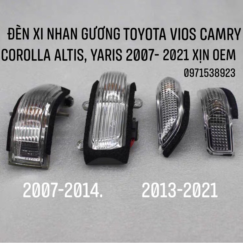 Đèn Xi Nhan Gương Trái, Phải sử dụng trên các dòng xe Toyota Vios, corolla altis, camry, yaris 2007-2021