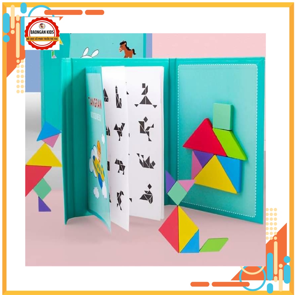 Đồ chơi xếp hình gỗ tư duy TANGRAM 7 mảnh