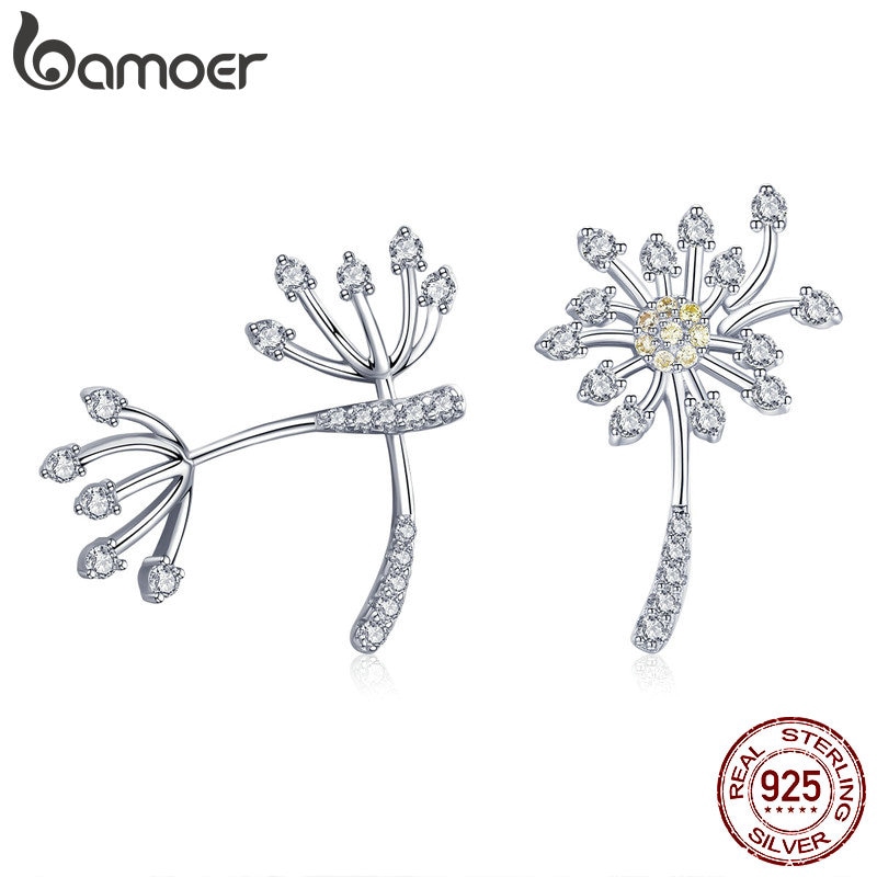 Bông tai Bamoer bằng bạc 925 hình hoa bồ công anh dễ thương