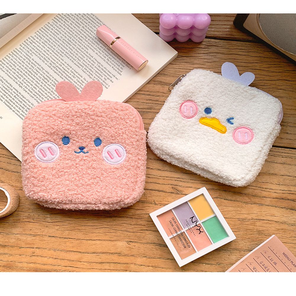 [Hàng mới về] Túi đựng đồ trang điểm hình vuông bằng vải bông in họa tiết hoạt hình dễ thương dành cho nữ