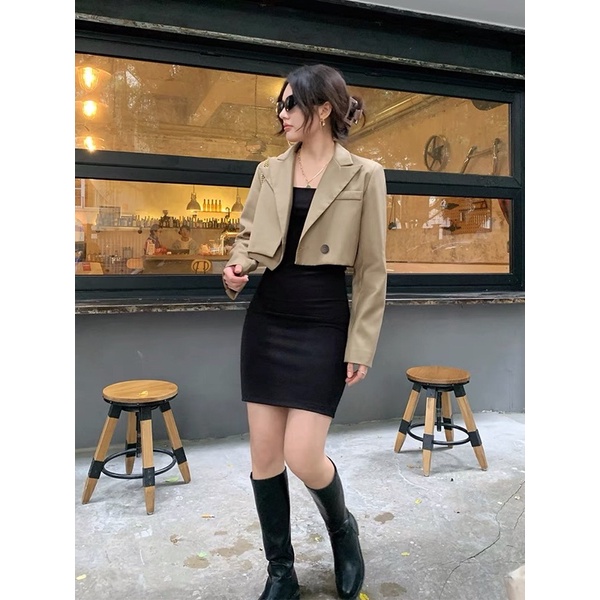 Áo Croptop Blazer 2 vạt
