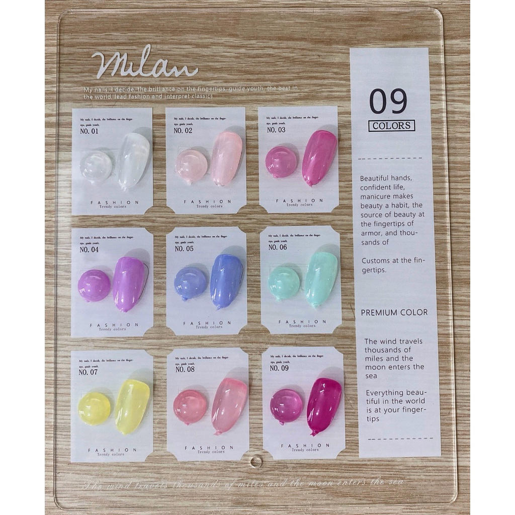 [01] Set sơn gel thạch 9 màu Very Good Nail chính hãng 15ml + tặng kèm bảng màu