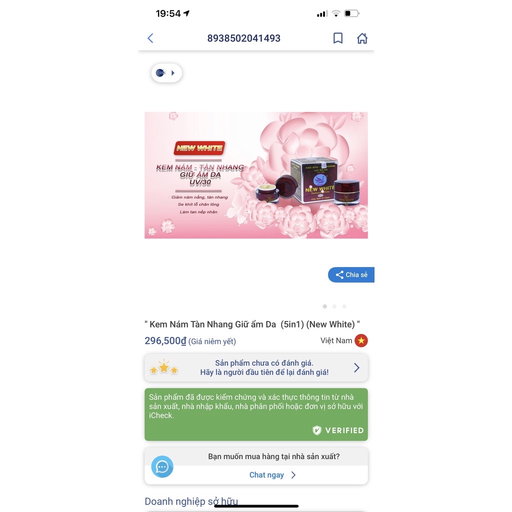 Kem trI nám, tàn nhang, giữ ẩm, chống nắng UV/30 New White Hoa Việt | BigBuy360 - bigbuy360.vn