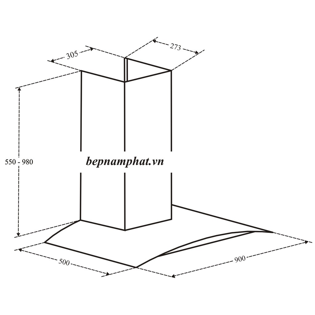 Máy hút mùi dạng kính cong 90cm Faster FS 3388C2 90