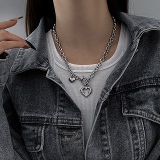 Vòng cổ hợp kim mặt hình trái tim thiết kế mới phong cách thời trang Hàn Quốc