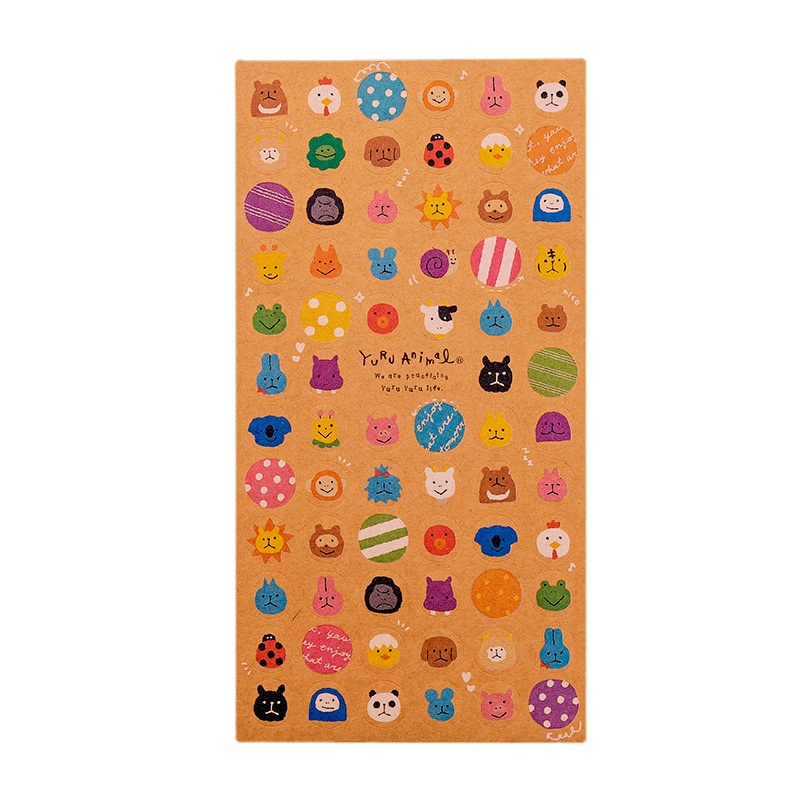 1 Sticker Giấy Kraft Hình Mèo Hoạt Hình Phong Cách Nhật Bản Trang Trí Sổ Tay Nhật Ký