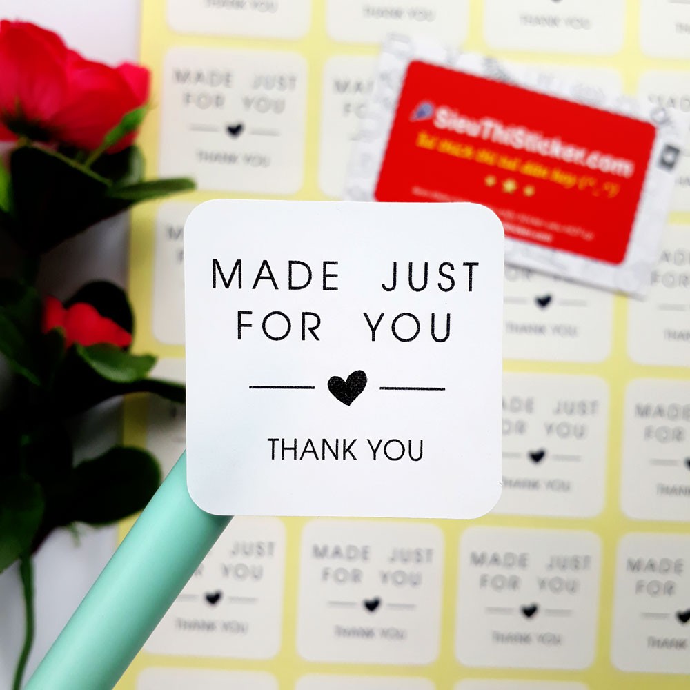 Tem Made Just For You MJFY05 trang trí hộp quà, túi giấy, sản phẩm handmade các loại, hộp mỹ phẩm, hộp trang sức.