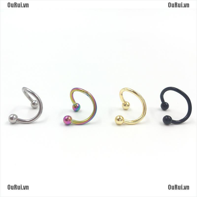 Set 4 khuyên mũi / môi / tai bằng thép không gỉ cá tính thời trang