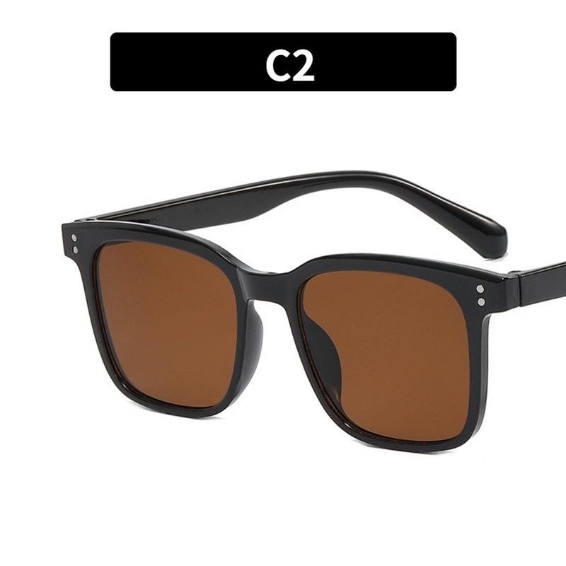 (KIQI-FASHION) COD Kính Mát Gọng Vuông Lớn Chống Tia Uv400 Thời Trang Cá Tính Cho Nam Và Nữ