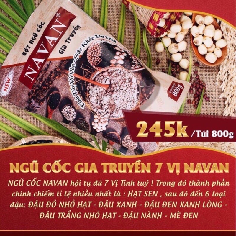 BỘT NGŨ CỐC NAVAN 7 Vị gói 800gram[Chính hãng]