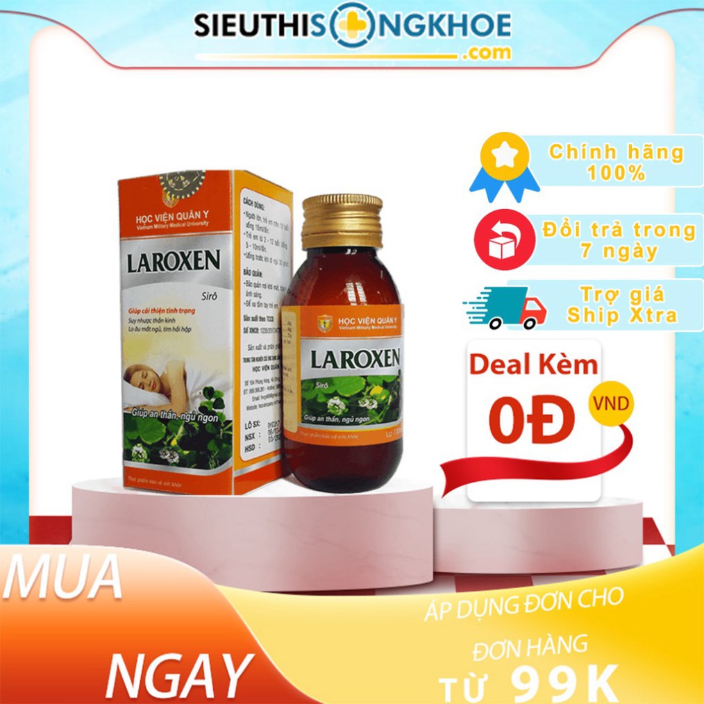 Laroxen Học Viện Quân Y - Siro Hỗ Trợ Điều Trị Chứng Mất Ngủ